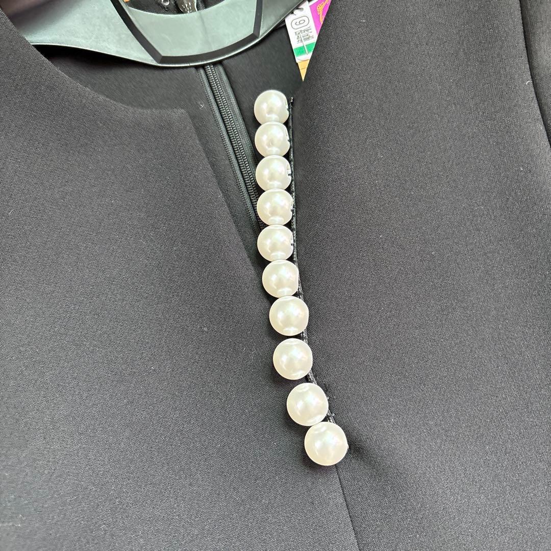 YOKO CHAN 黒 半袖 ひざ丈ワンピース