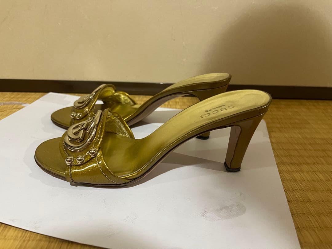 GUCCI ゴールド ミュール 35C