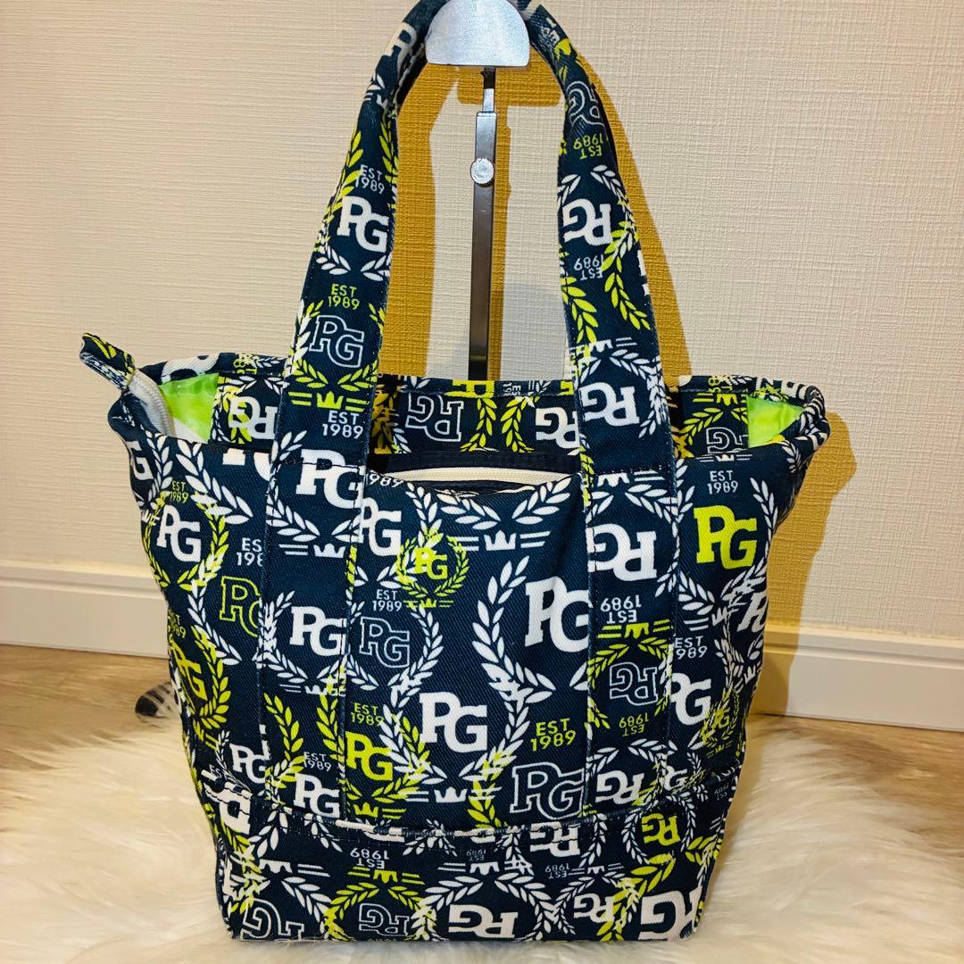 パーリーゲイツ　ローリエ柄　カートバッグ　ロゴ総柄　PG ラウンドバッグ
