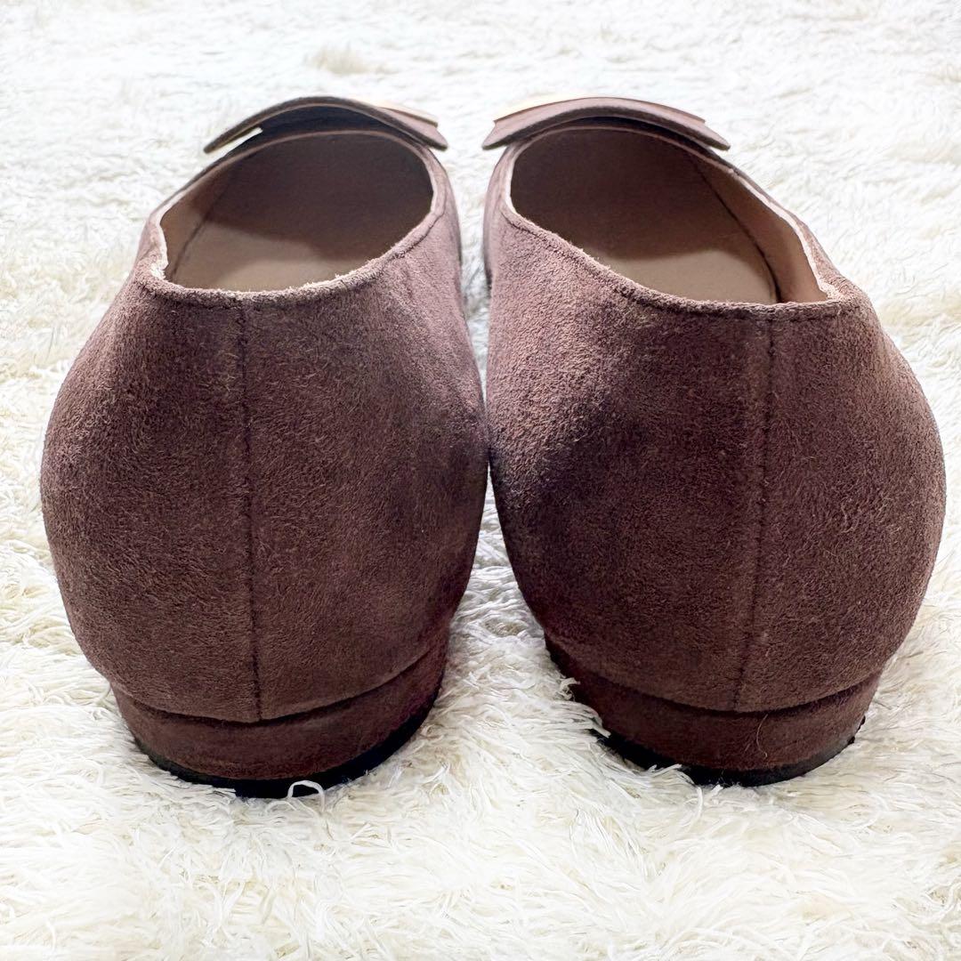 【美品】セルジオロッシ　sr1 パンプス　フラット　34.5 ブラウン　スエード