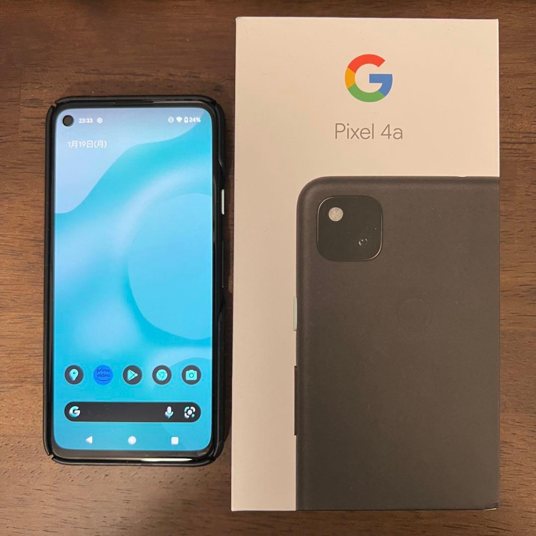 【美品箱付き】Google Pixel 4a ブラック ケースx2