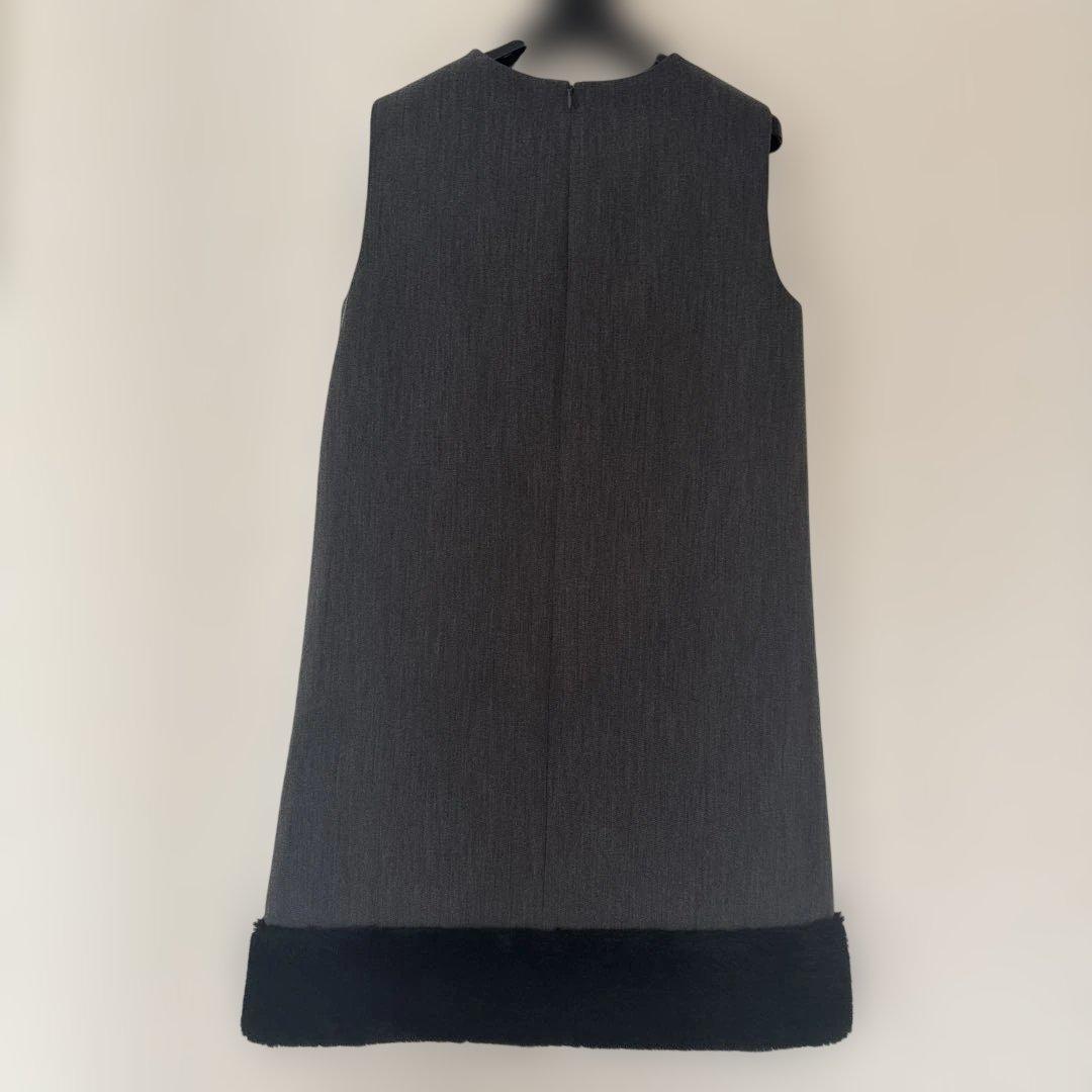 セルフォード♡ノースリーブ 膝丈ワンピース グレー