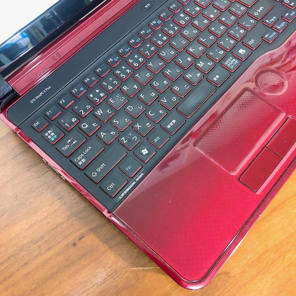 168 富士通 赤 ノートPC 初心者用ガイド本付