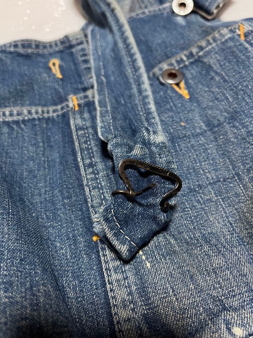 【vintage】大戦モデル 月桂樹ボタン オーバーオール ドーナツボタン