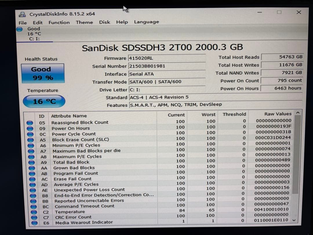 SanDisk サンディスク 内蔵 SSD Ultra 3D 2TB 動作品