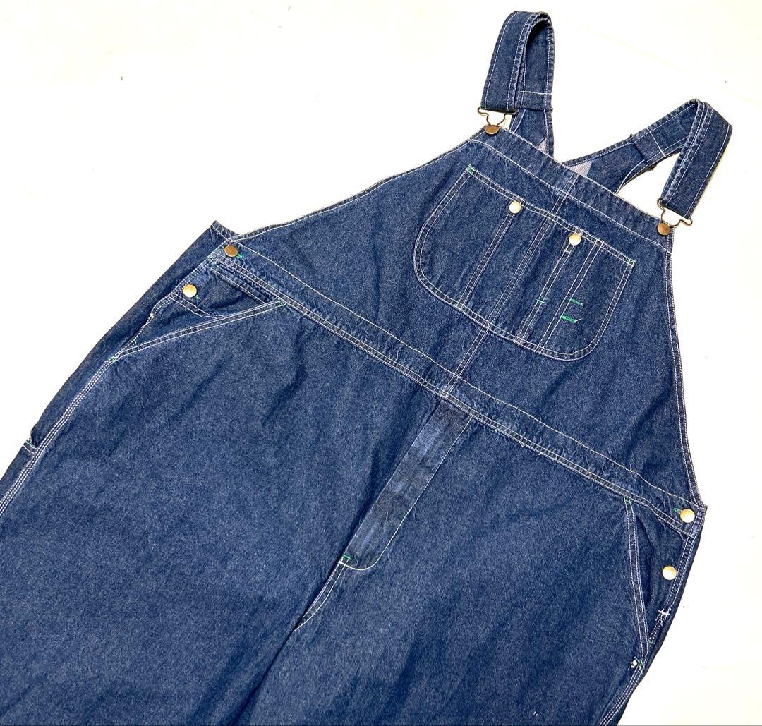 【キングサイズ】ダークブルー デニムオーバーオール超ビックサイズ大きい4XL5L