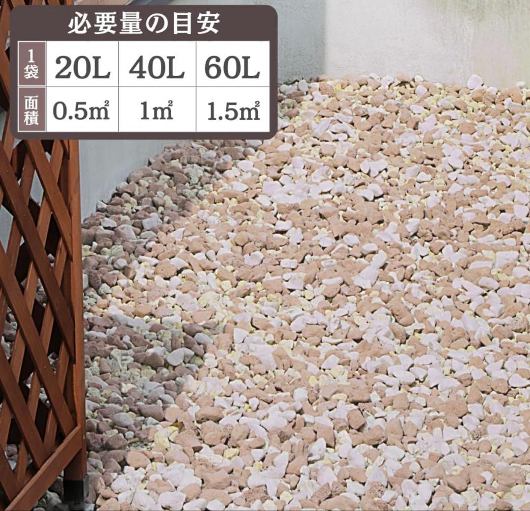アイリスオーヤマ 発泡石 砂利 防犯砂利 防草 60L ミックス　3個セット