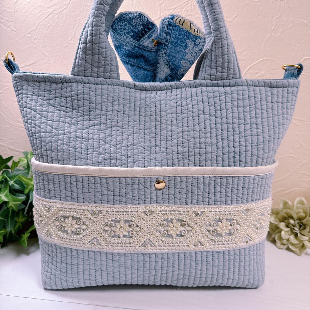 ☆*☆様 コヤンイサムチョン♡bigルミちゃんの爽やかなインド刺繍×ヌビトートバ