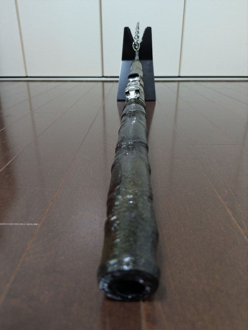 伊勢海老竿　穴釣り　テトラ釣り　布袋竹　和紙　ハンドメイド　ブラック