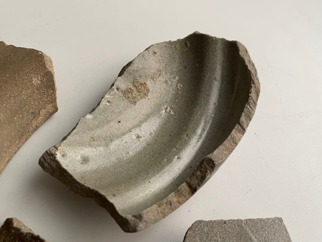 骨董　アンティーク　古唐津　絵唐津　陶片　残欠　焼山窯ほか　叩き技法　出土　発掘