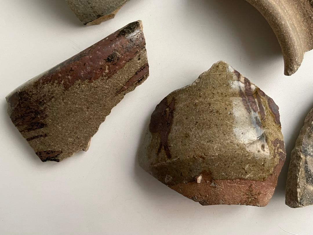 骨董　アンティーク　古唐津　絵唐津　陶片　残欠　焼山窯ほか　叩き技法　出土　発掘