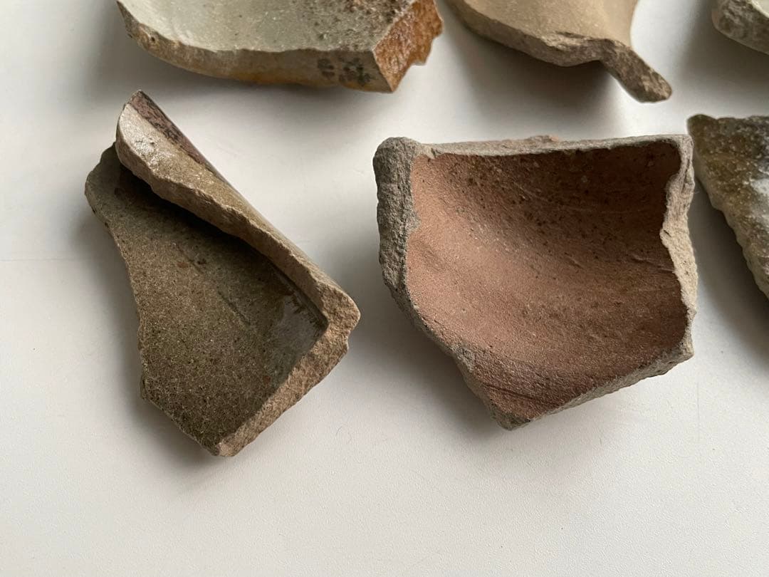 骨董　アンティーク　古唐津　絵唐津　陶片　残欠　焼山窯ほか　叩き技法　出土　発掘