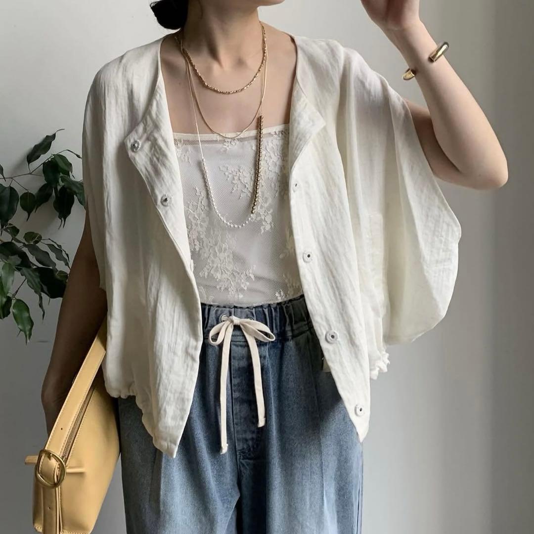 DOUDOU スカラレースキャミ ホワイト