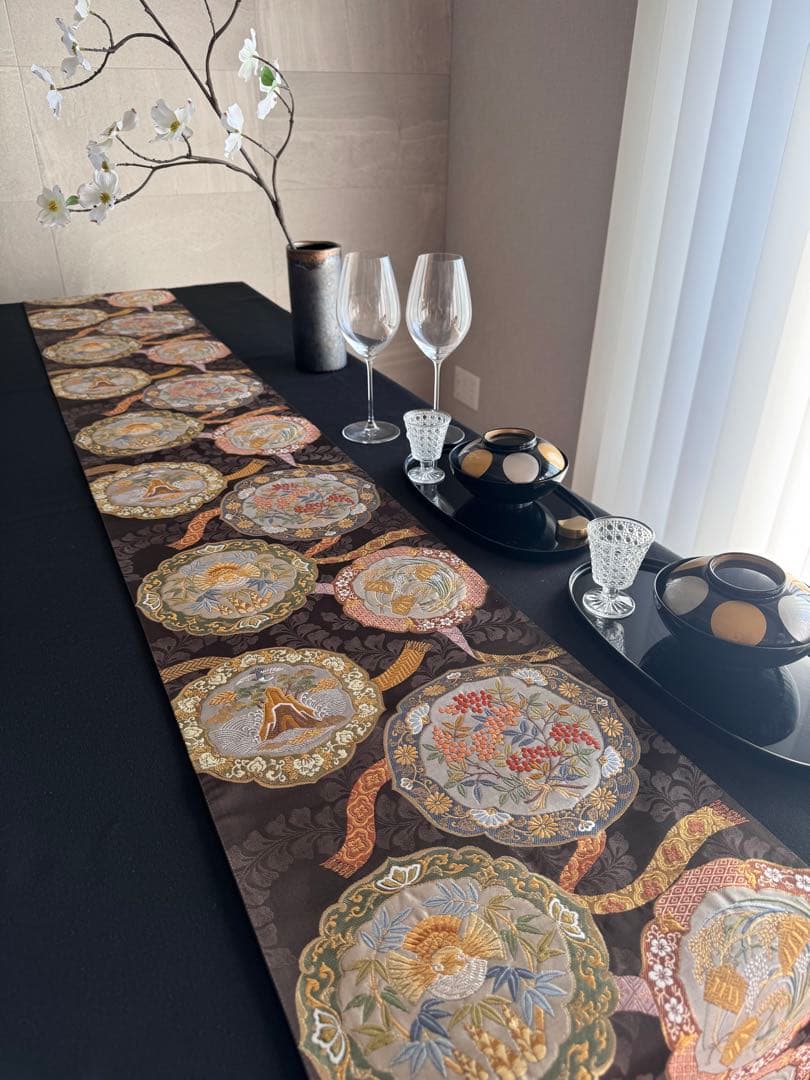 ︎専用◼︎C1273◼︎高級袋帯 正絹 鏡裏文 葉と実 唐織(〜270cm)