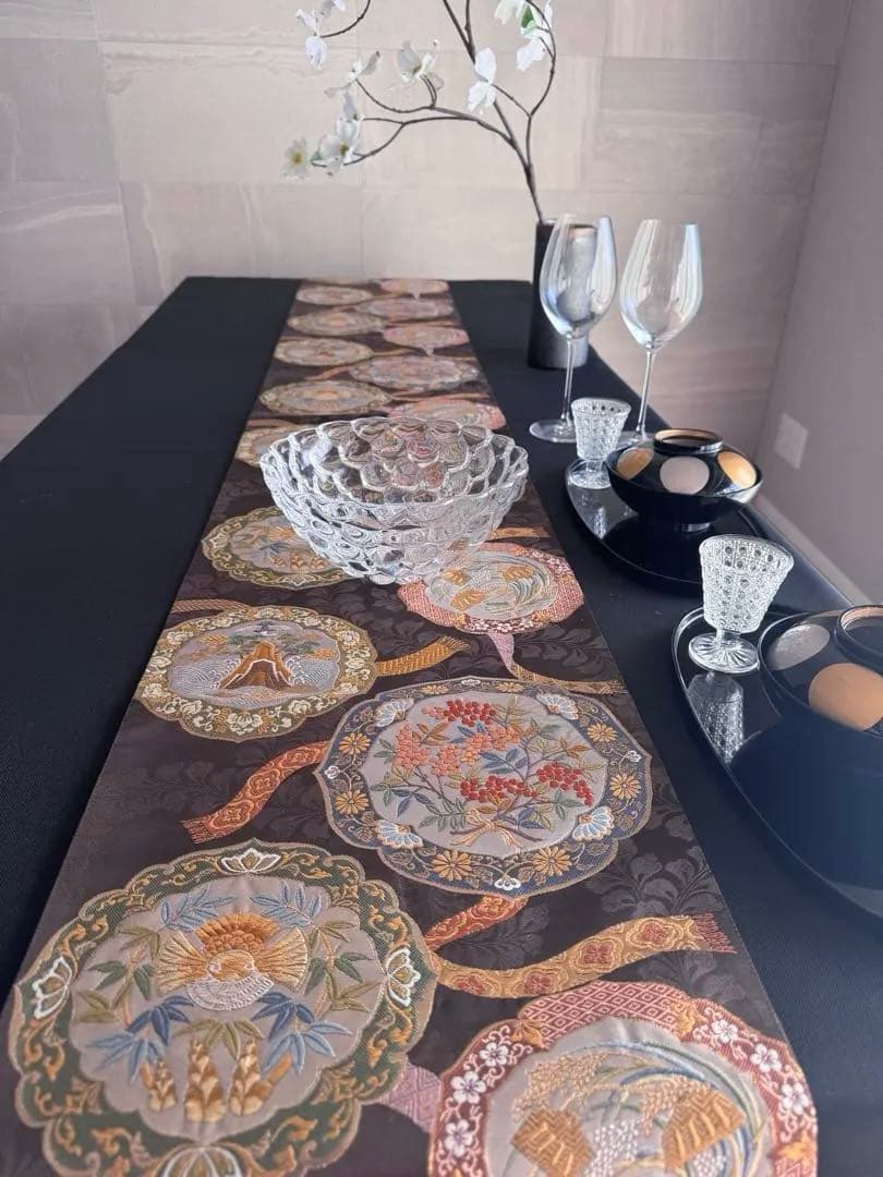 ︎専用◼︎C1273◼︎高級袋帯 正絹 鏡裏文 葉と実 唐織(〜270cm)