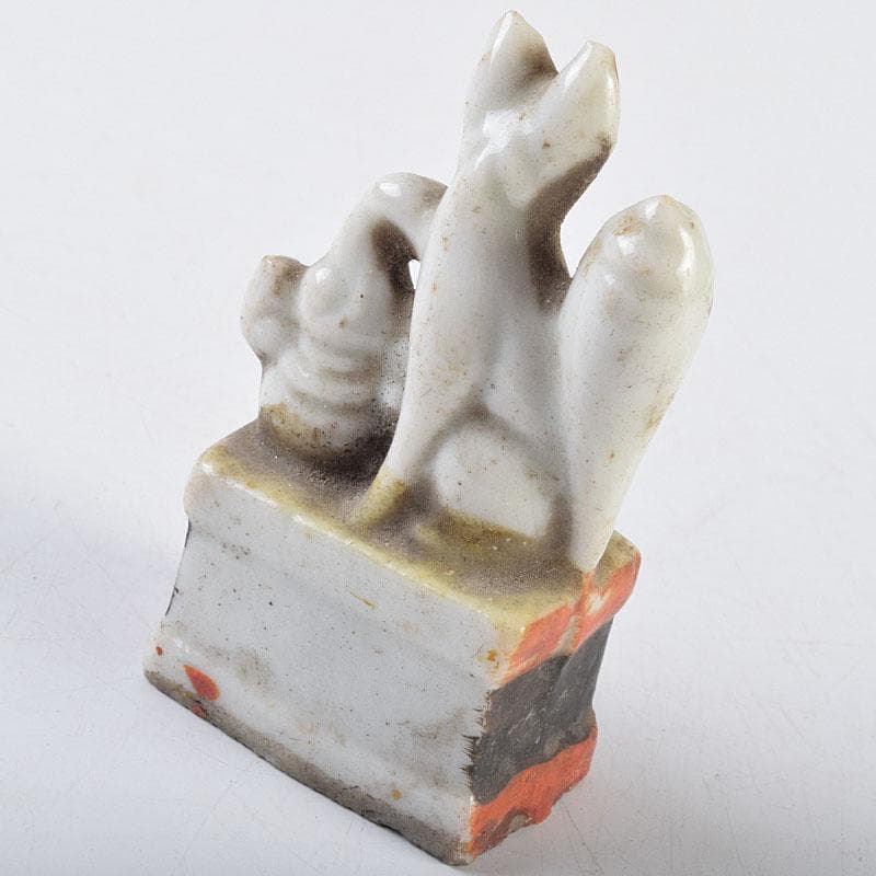 陶器製　色絵金彩　お稲荷さん　狐　3点まとめて　C　R9213