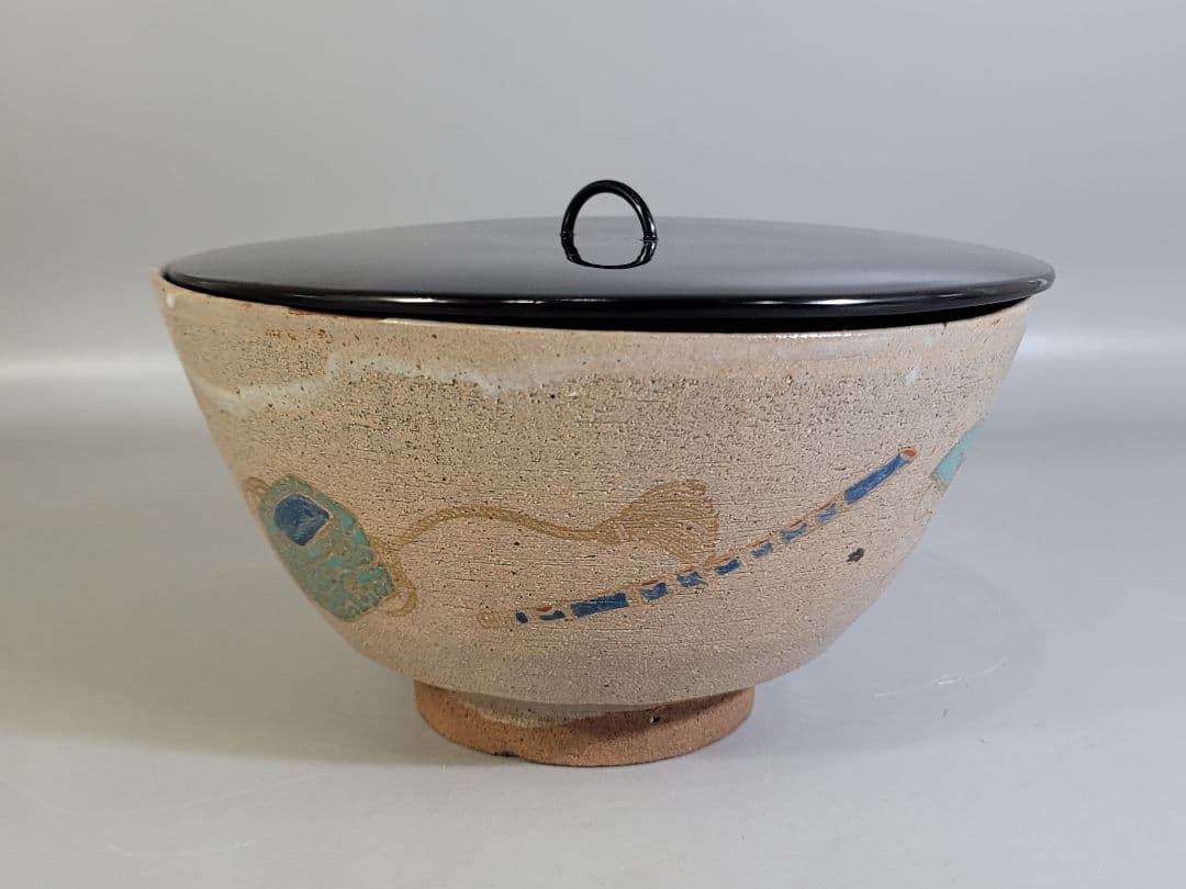 DT574 茶道具 一方堂焼 瓢箪印 菓子器 希少