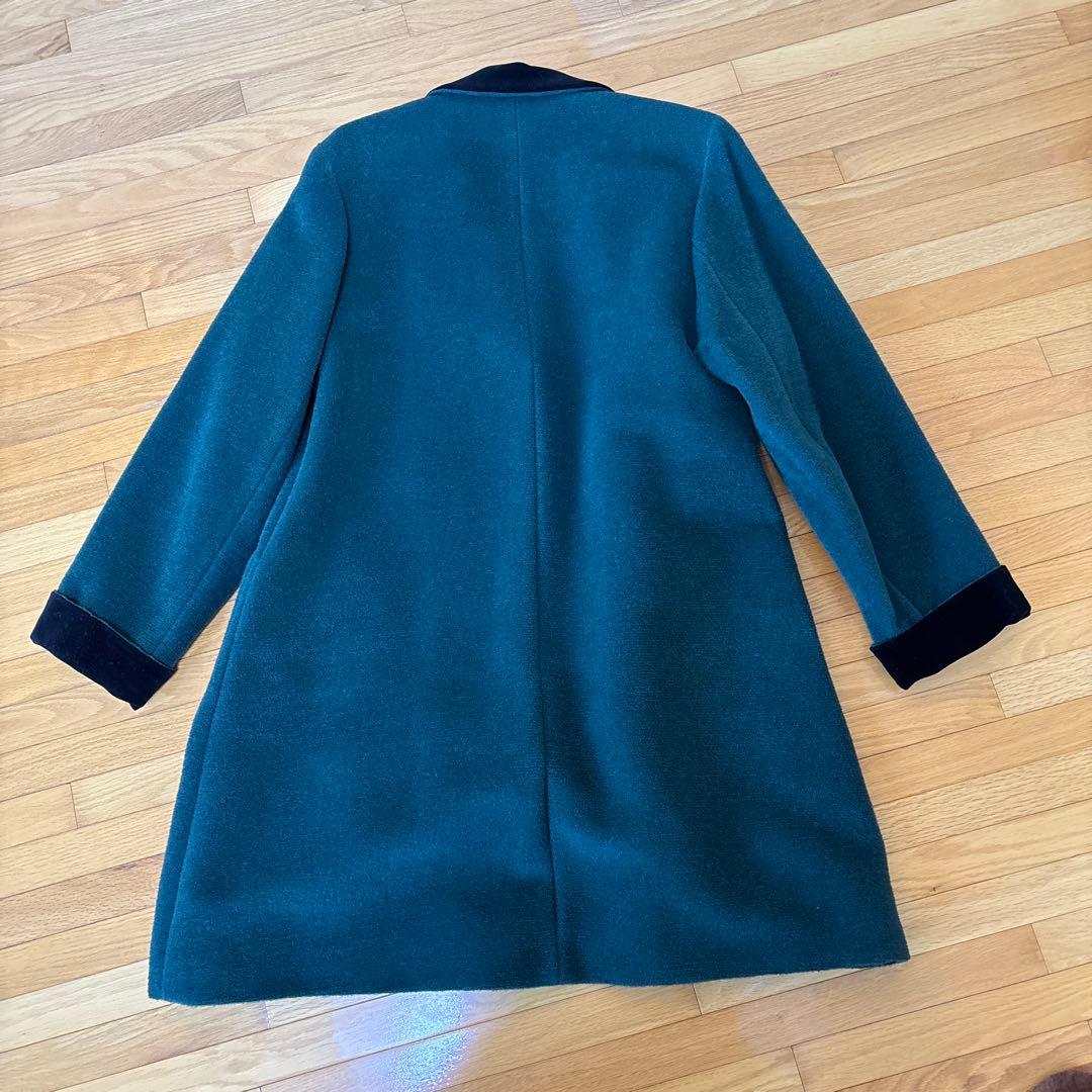 KENZO ダークグリーン　毛100% コート