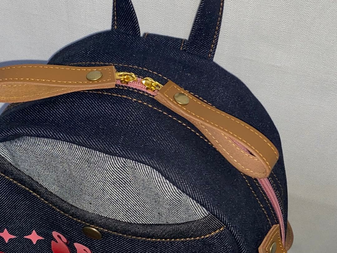 男女兼用☆岡山デニム☆ブタさん☆リュックorワンショルダーバッグ