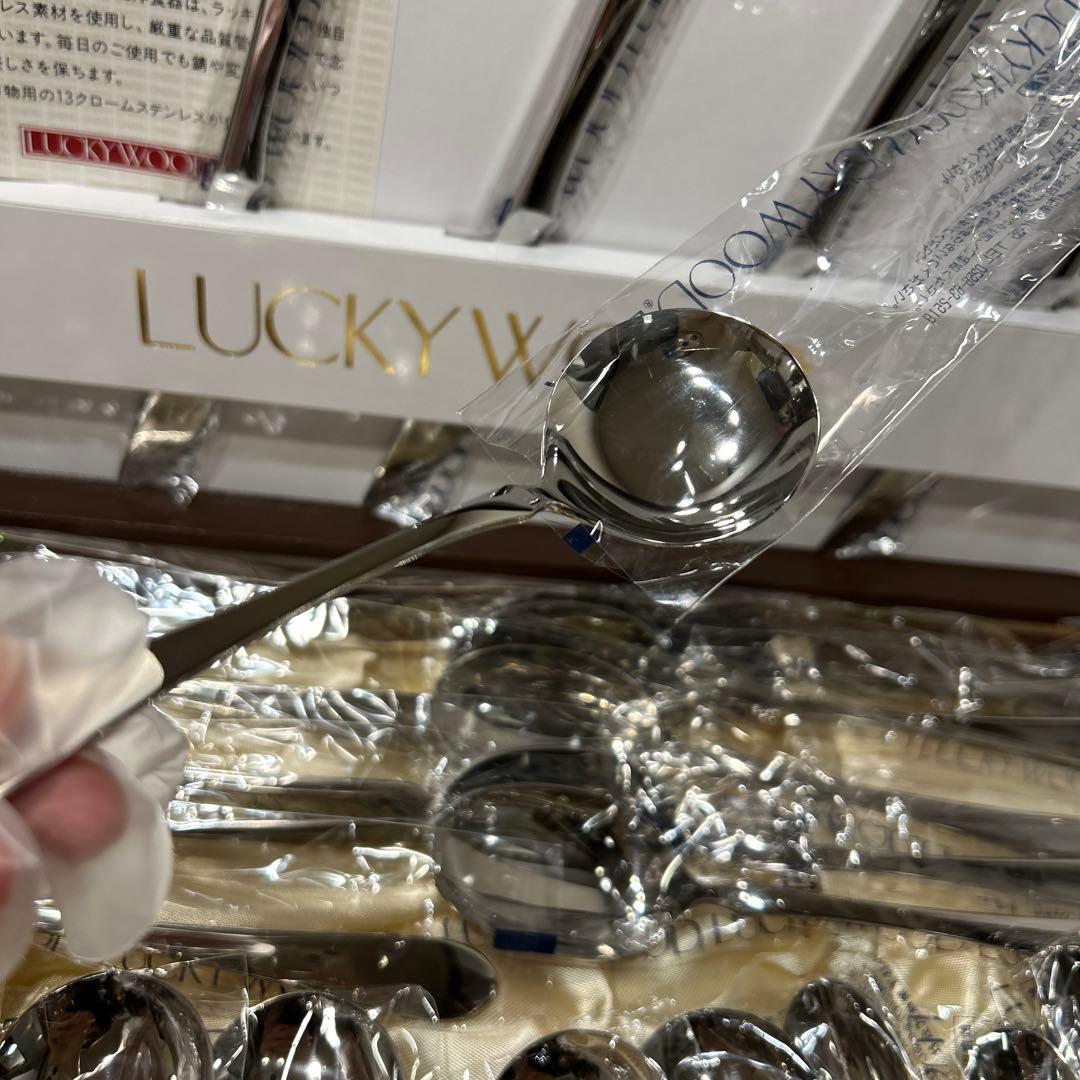 【未使用品】 LUCKY WOOD カトラリー 5客 30本セット