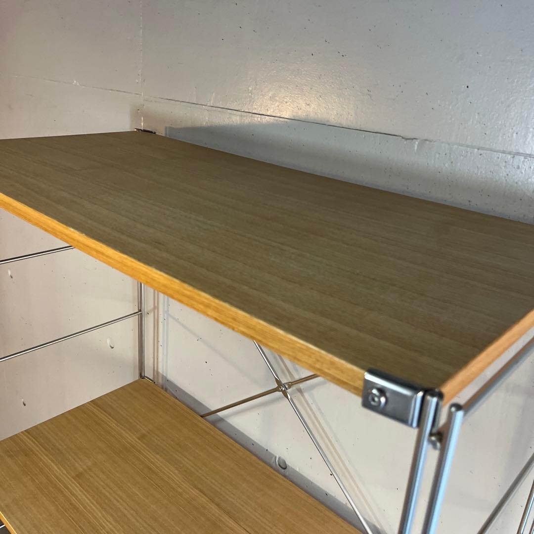 美品★無印 ステンレスユニットシェルフ　タモ材棚セット・ワイド・大