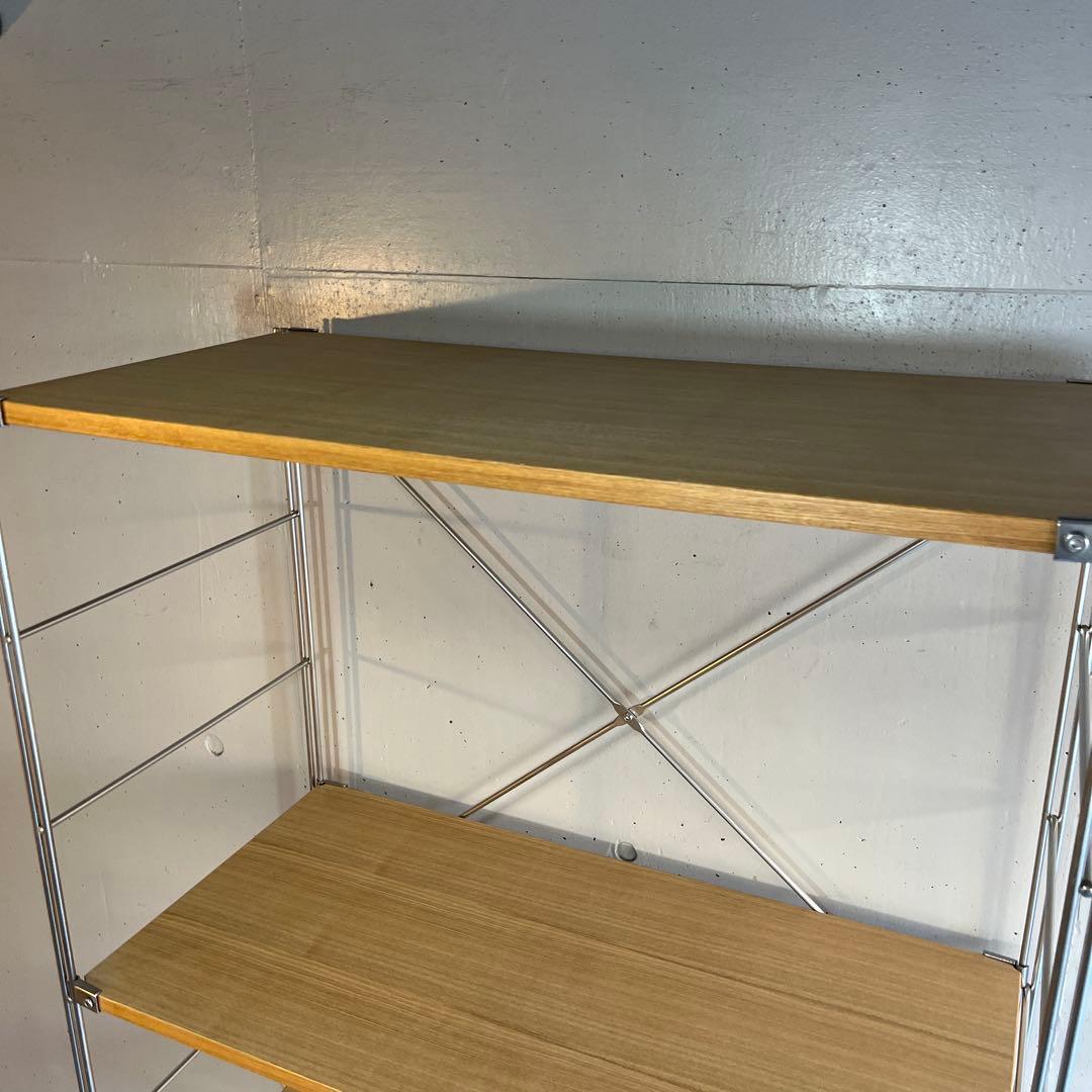 美品★無印 ステンレスユニットシェルフ　タモ材棚セット・ワイド・大