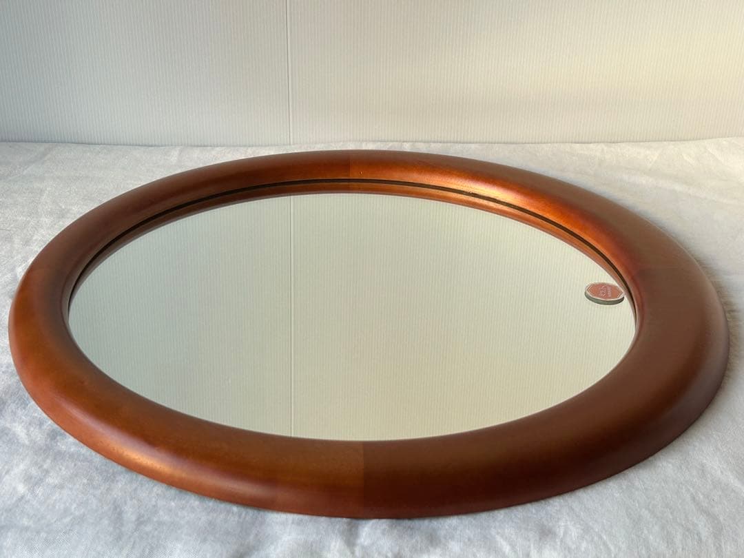 ヴィンテージ　ラウンド　ウォールミラー　レトロモダン壁掛け鏡　ミッドセンチュリー