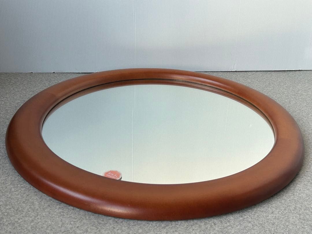 ヴィンテージ　ラウンド　ウォールミラー　レトロモダン壁掛け鏡　ミッドセンチュリー