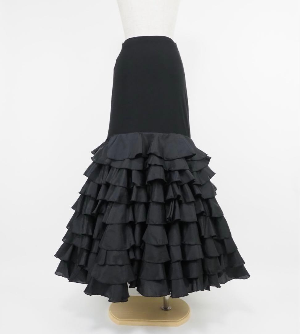 フラメンコ　ファルダ　※訳あり　新品　黒　フラメンコ衣装　レッスンファルダ