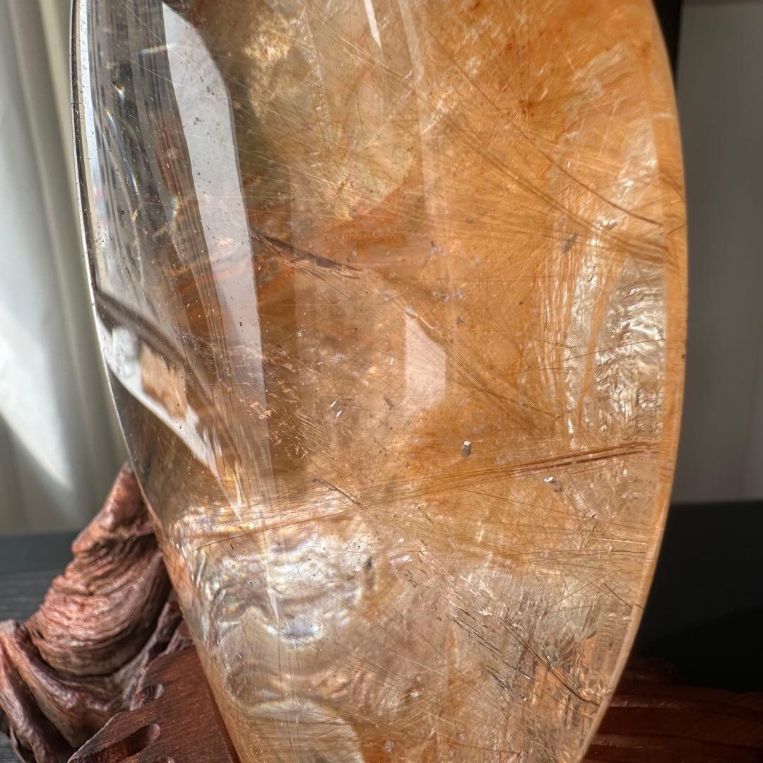 天然石ルチルクォーツ共生ファイアクォーツの原石　置物NO.031204