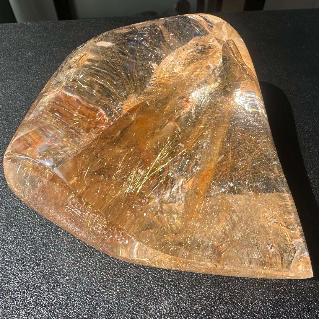 天然石ルチルクォーツ共生ファイアクォーツの原石　置物NO.031204