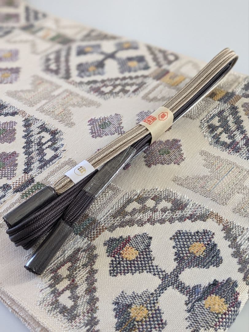 正絹鮫小紋両面染め袷お仕立て上がり、正絹西陣織織元帯屋捨松八寸名古屋帯