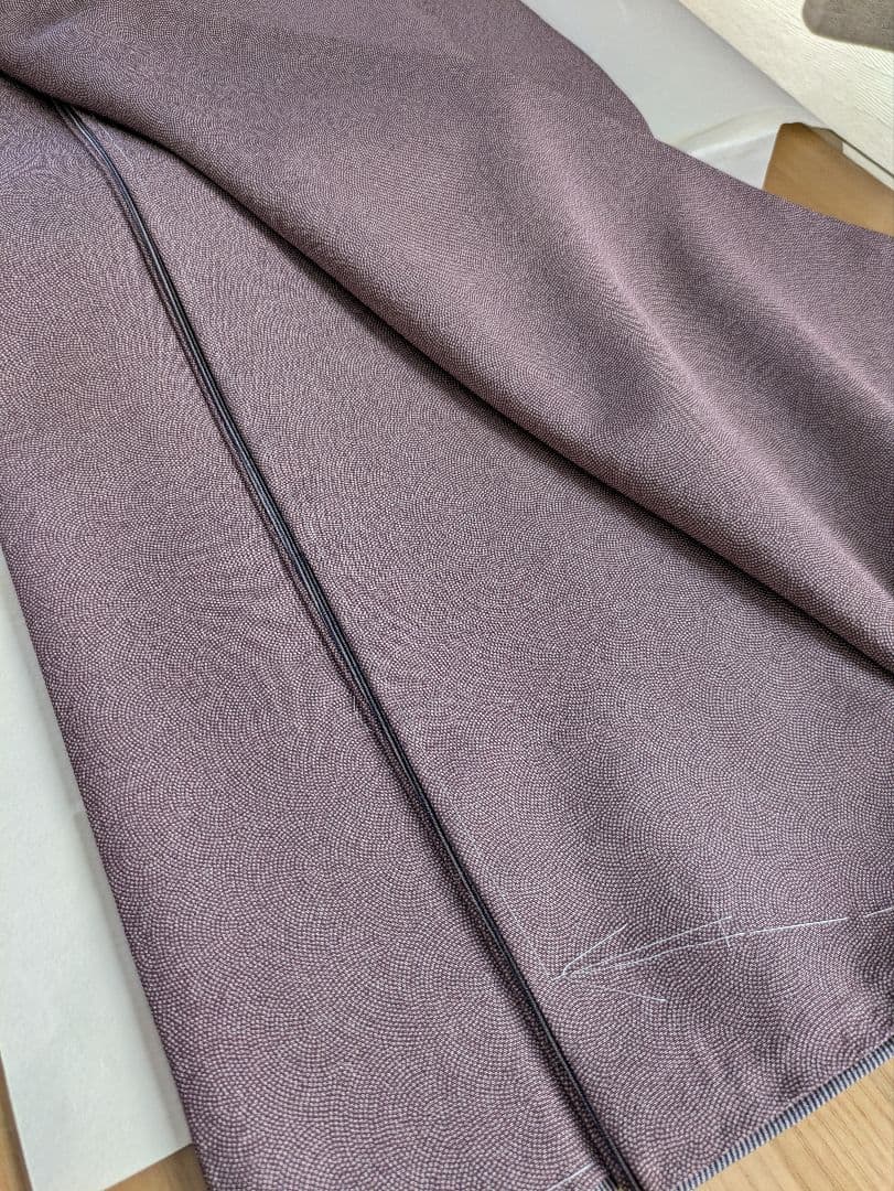 正絹鮫小紋両面染め袷お仕立て上がり、正絹西陣織織元帯屋捨松八寸名古屋帯