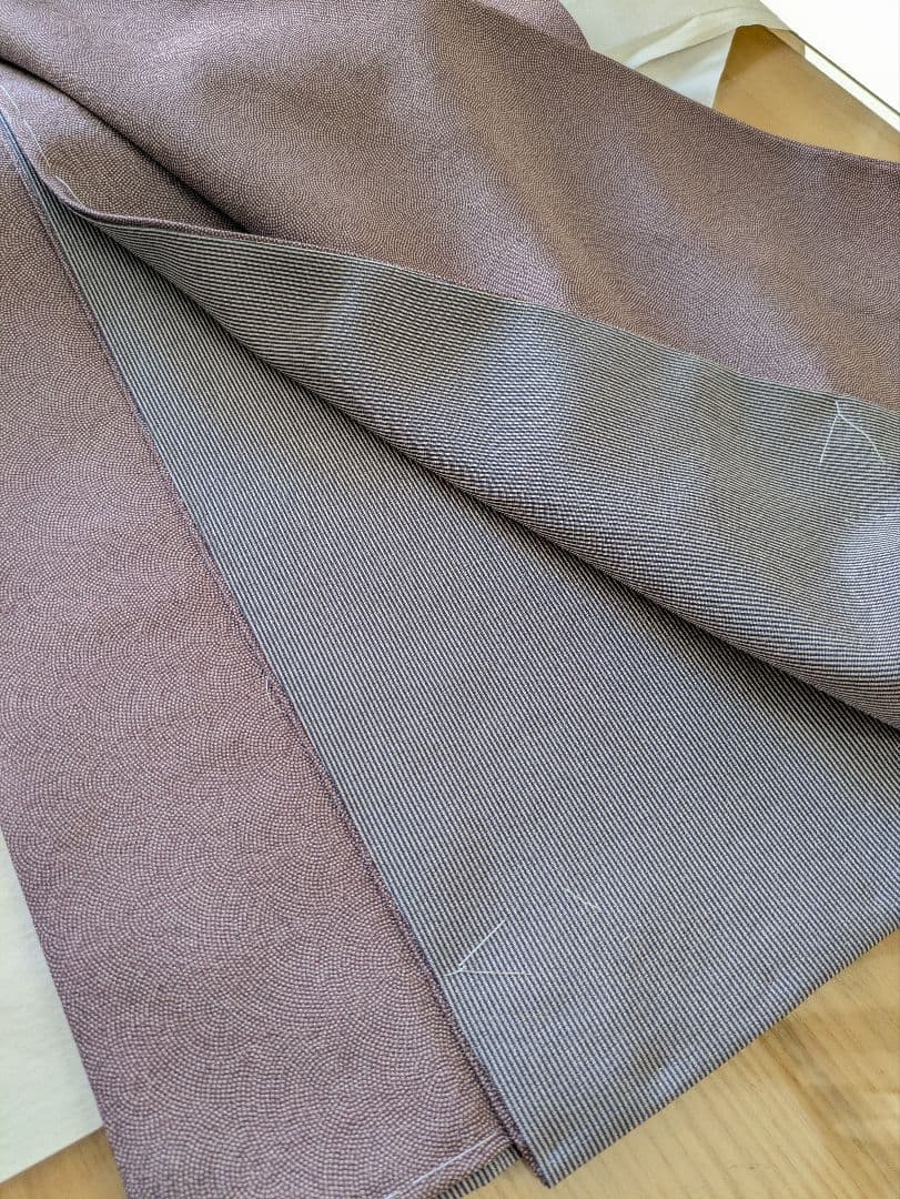 正絹鮫小紋両面染め袷お仕立て上がり、正絹西陣織織元帯屋捨松八寸名古屋帯