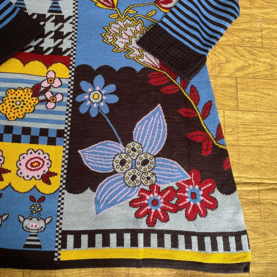 アルベロベロ　カラフルなニットワンピース　長袖