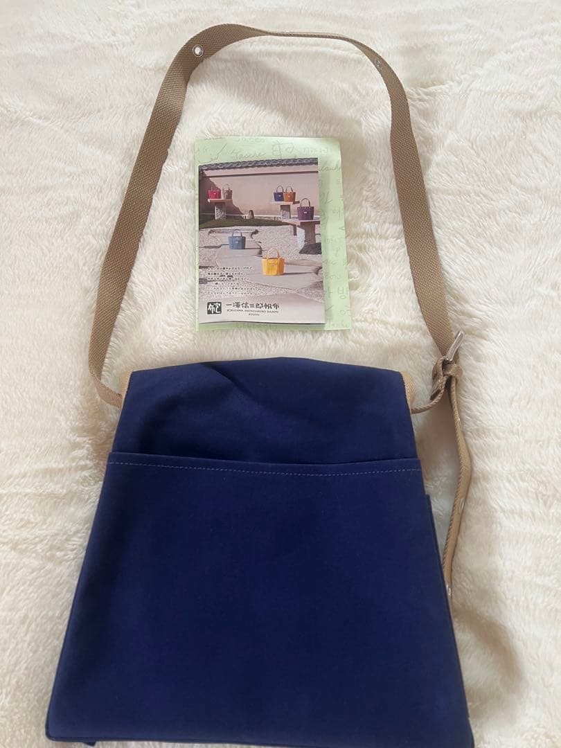 一澤帆布報 ネイビー キャンバス スマホショルダーバッグ 未使用