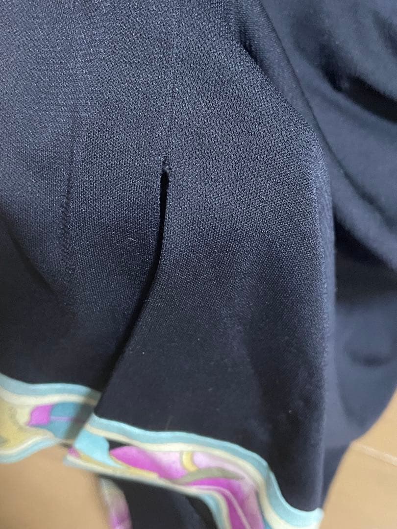 LEONARDレオナール　ワンピース　濃紺　カンカン