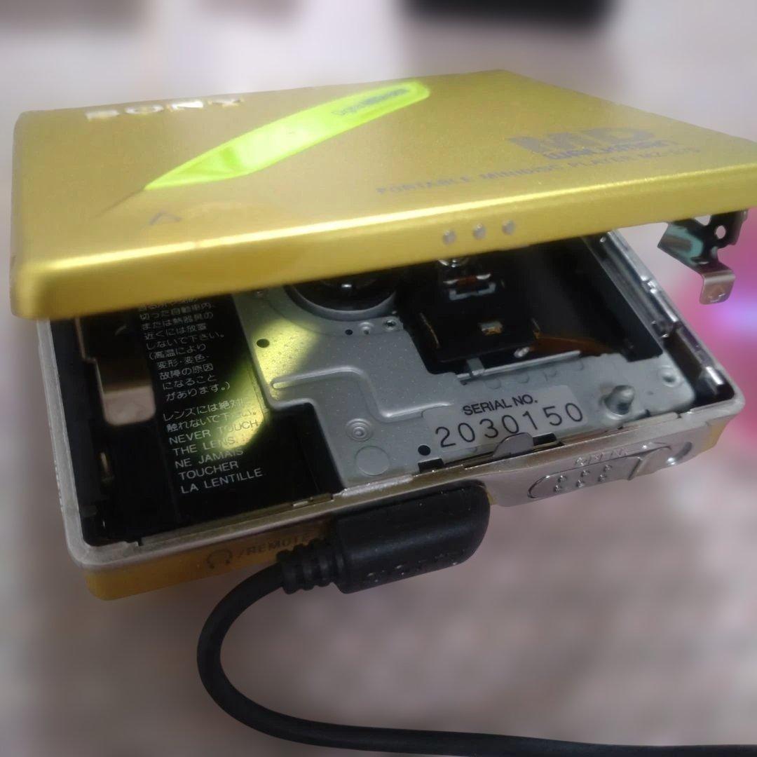 【美品】SONY MZ-E70 ポータブルMDプレーヤー 動作確認済 イエロー