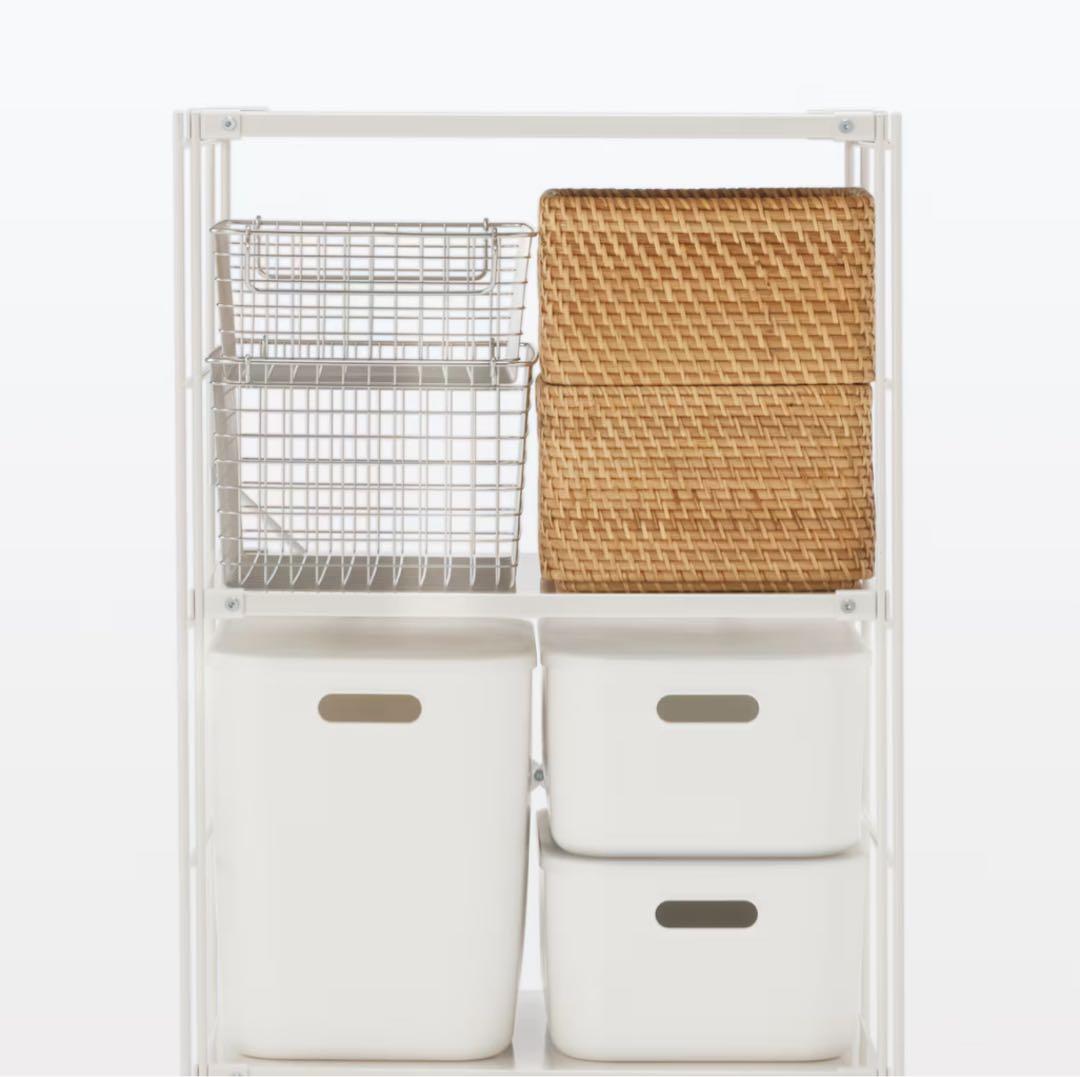 ペ*ル様 無印良品　スチールユニットシェルフ・スチール棚セット・小・ライトグレー