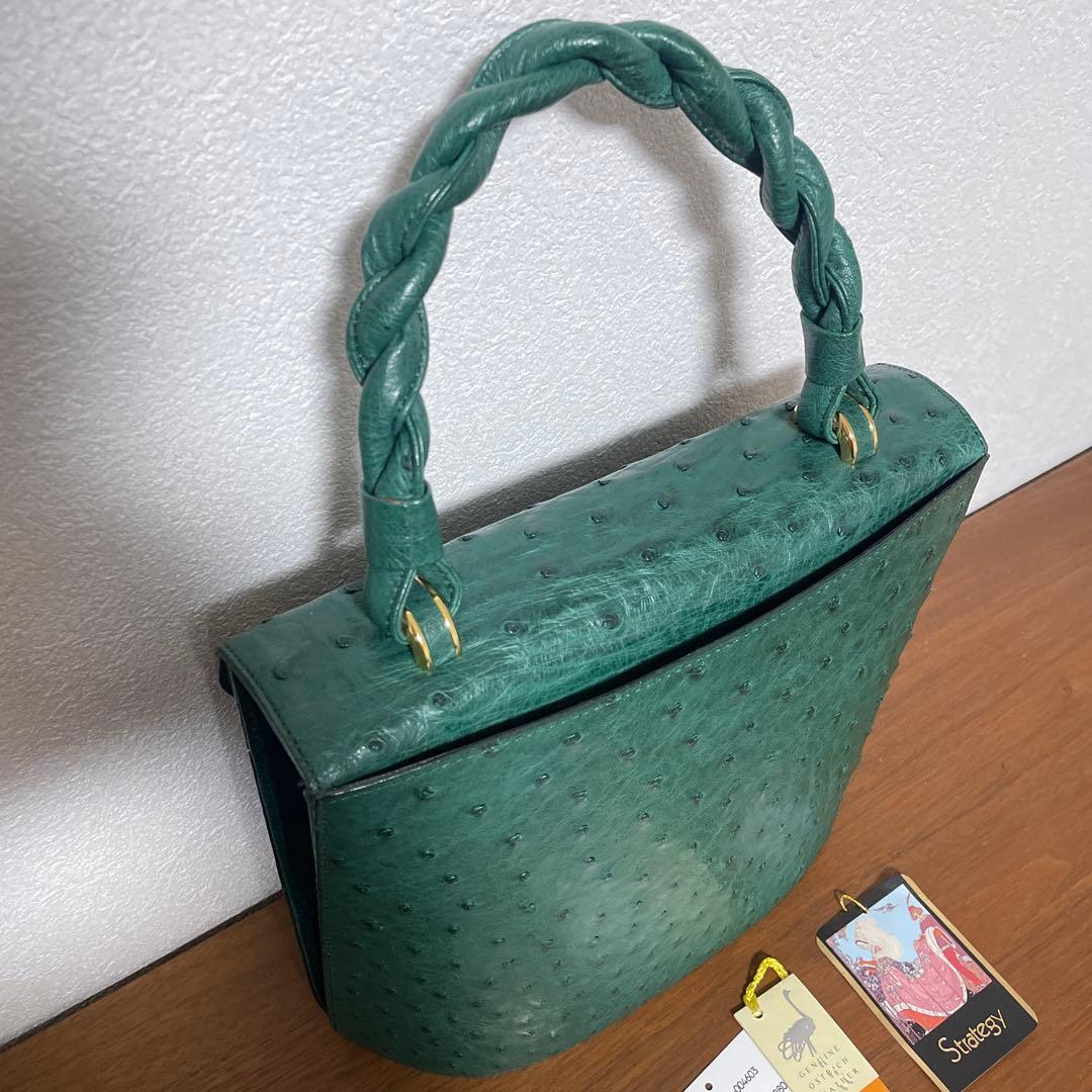 【未使用品定価60万円】ハンドバッグ　オーストリッチ　ダチョウ　本革