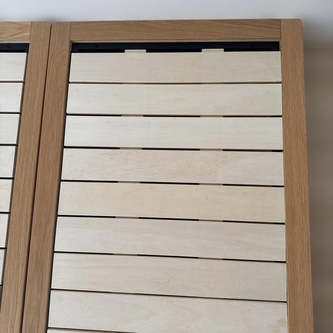 【直接引取】【廃盤】無印良品 シングルベッド 木製フレーム オーク材 2台セット