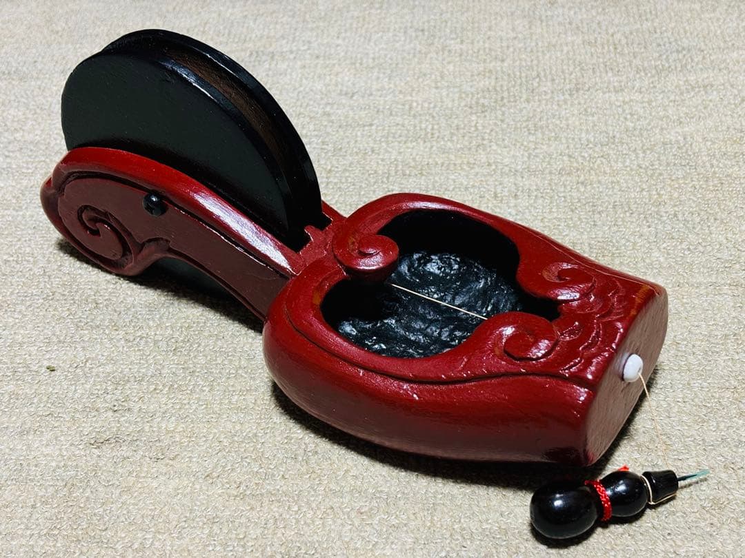 アンティーク墨壺　海老虹梁　猪目　工芸品　墨壷　すみつぼ　墨坪　墨つぼ　墨斗