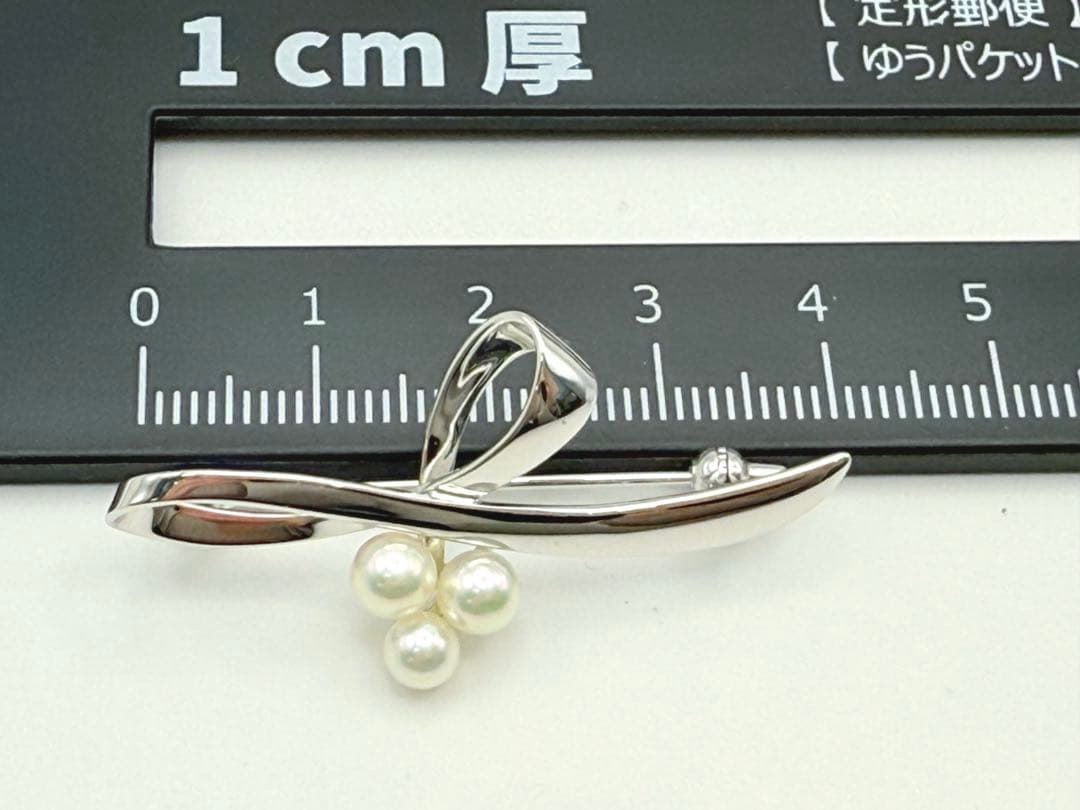 ミキモト パールブローチ リボンモチーフ