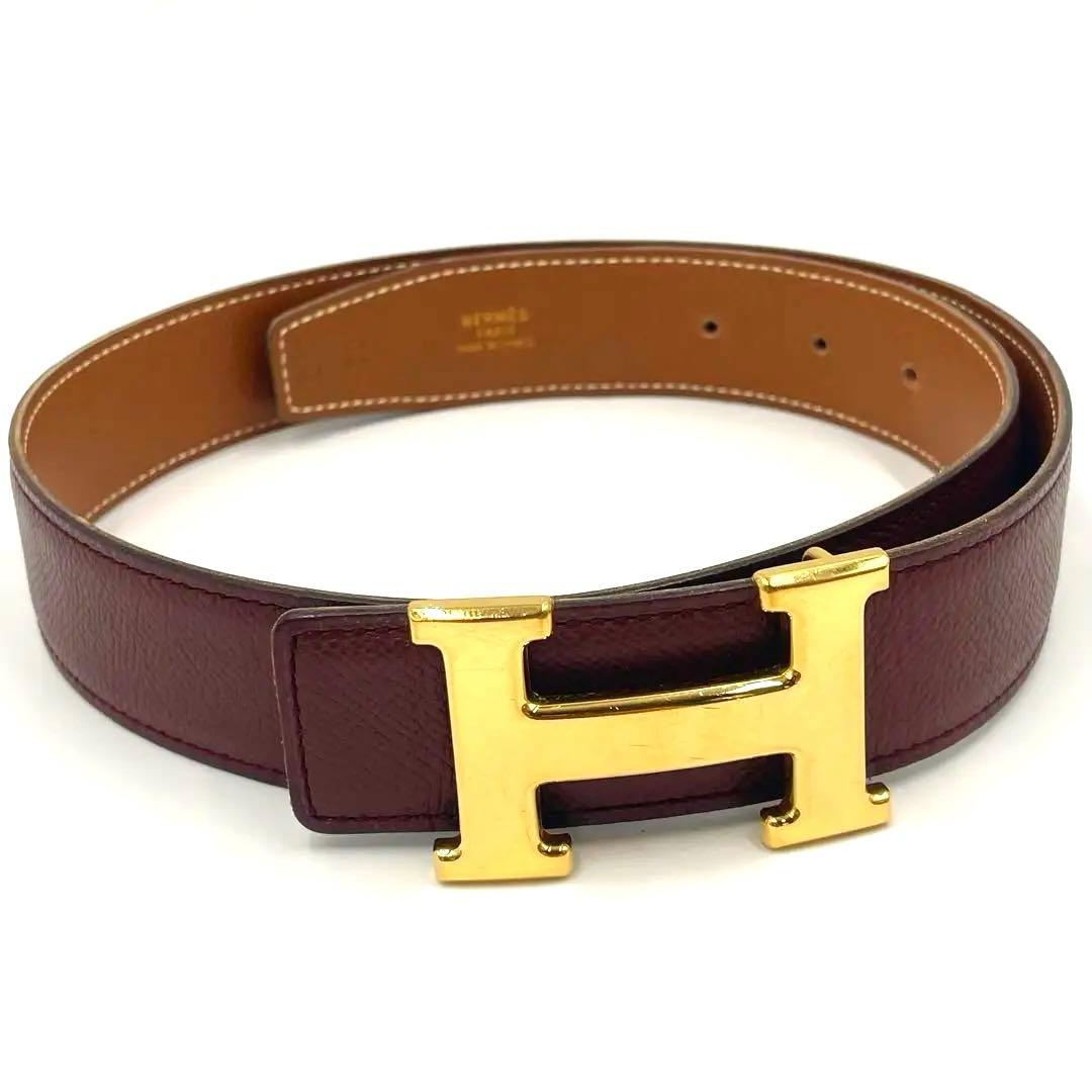極美品✨HERMES コンスタンス レザーベルトH字型バックル サイズ70箱付き