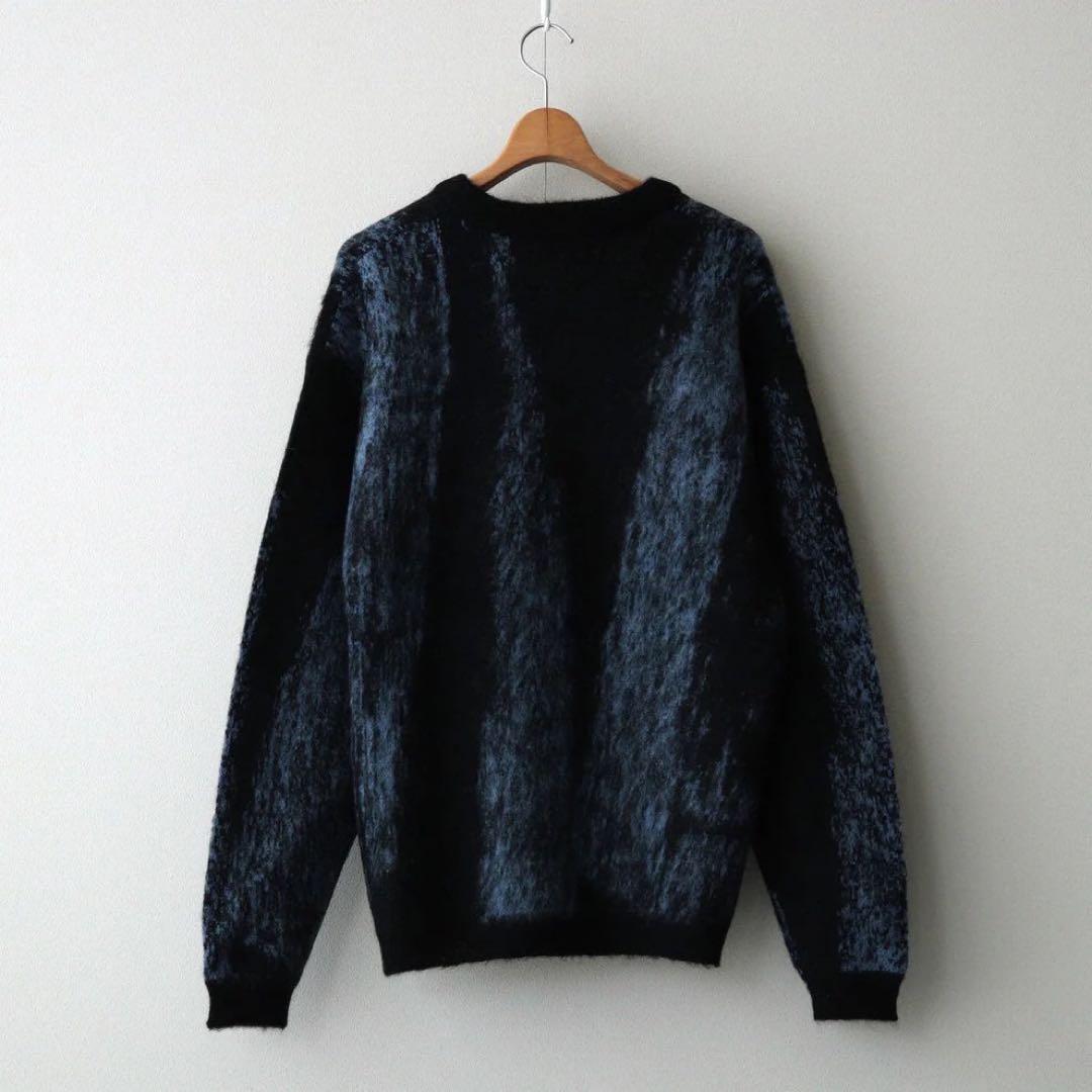 トップス YOKE JACQUARD MOHAIR SWEATER #BLUE
