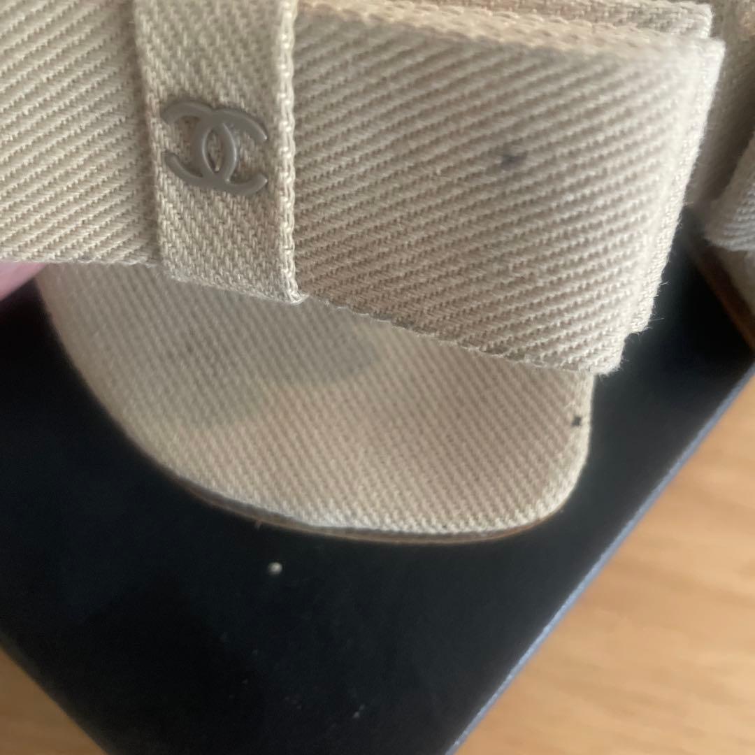 CHANEL ベージュ リボン　ミュール