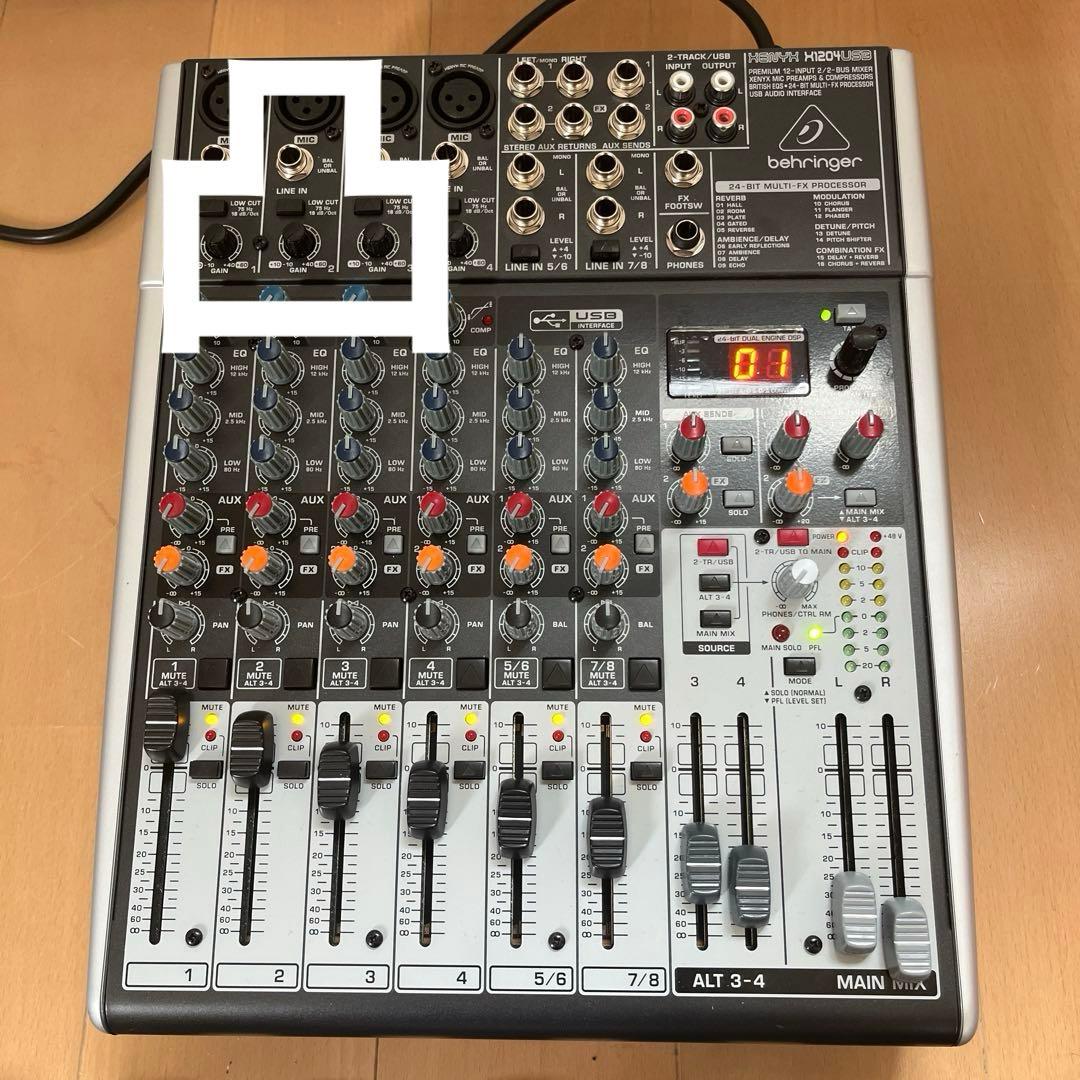 【動作品】BEHRINGER XENYX X1204USB アナログミキサー