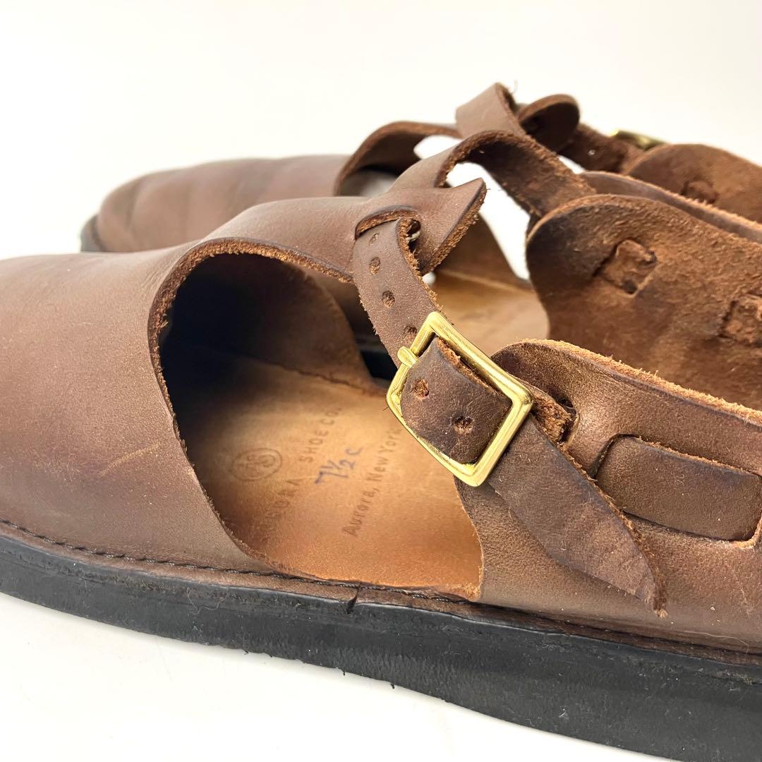 【美品】オーロラシューズ　ウエストインディアン　Tストラップ DBR 22.5㌢