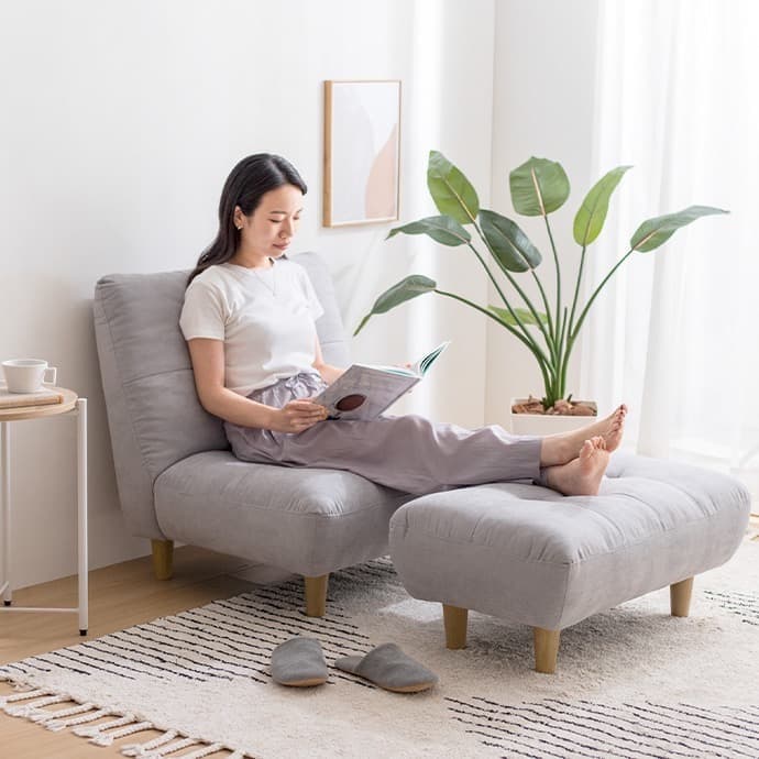 1人掛けソファ　オットマン付き　シングルソファ　2人掛け