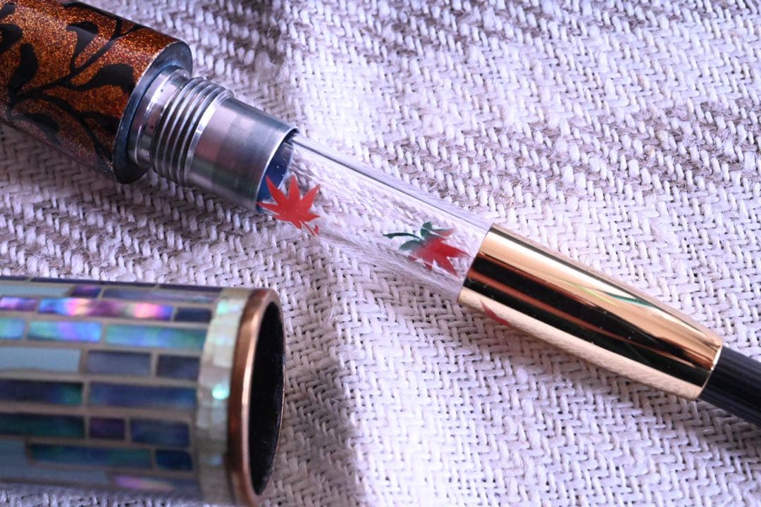 中屋万年筆、天色、螺鈿、蒔絵